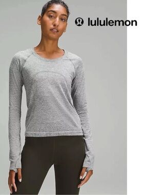Lululemon Swiftly Tech Long Sleeve Crew 2.0 Race Length Light Grey Size 8